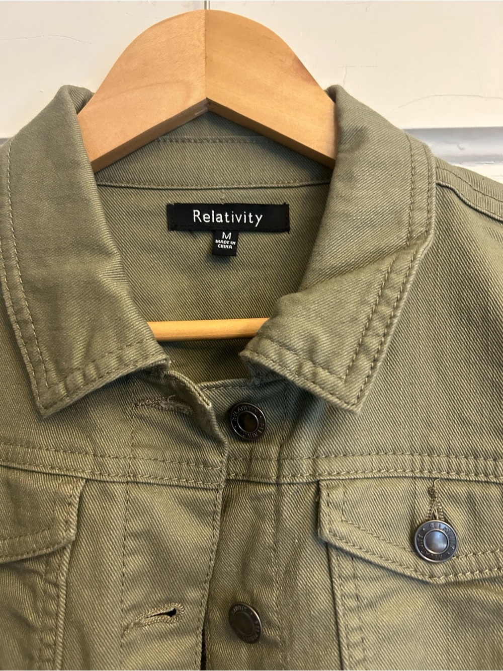 Relativity Olive Utility Jacket with Button Front size Medium
